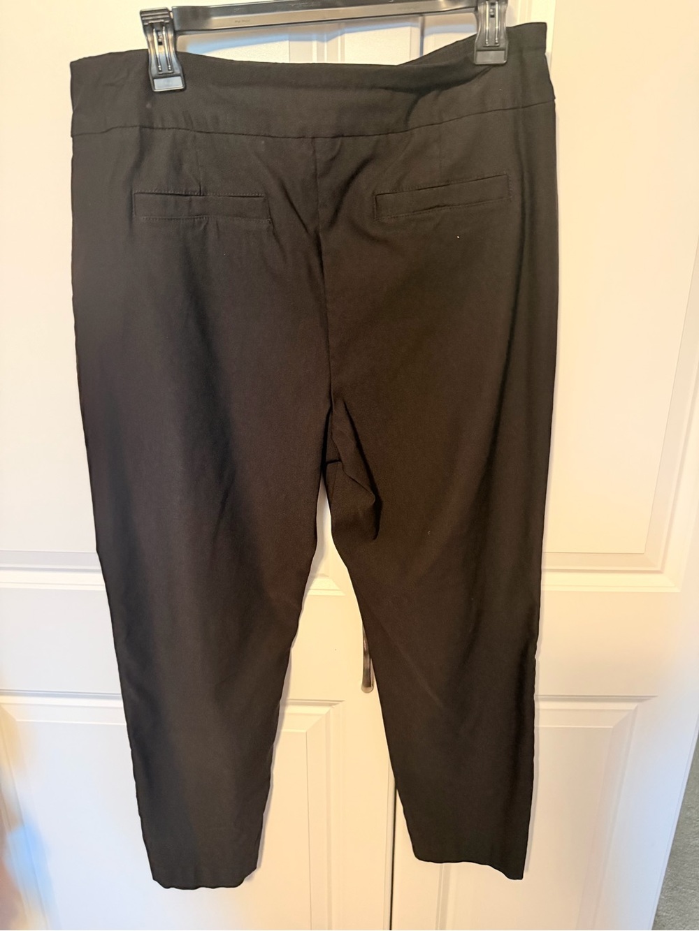 Black Women's Stretch Ponte Ankle Pants - Picture 3 of 5